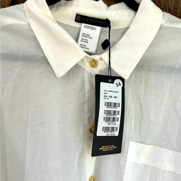 New White Cotton, Line Long Sleep Short - Picture 3 of 7